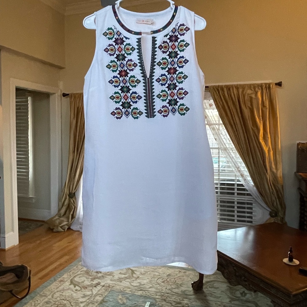 Tory Burch Lined Linen Sheath Dress M